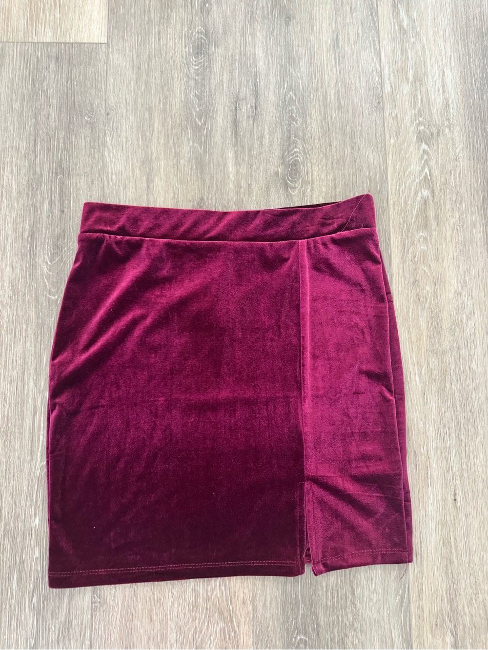 Blashe Velvet Mini Skirt in Deep Wine